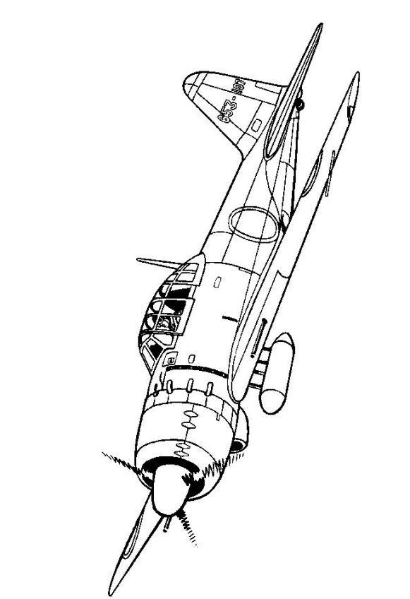 Kids-n-fun.com | Coloring page WWII Aircrafts Mitsubishi A6M5C Zero 1944